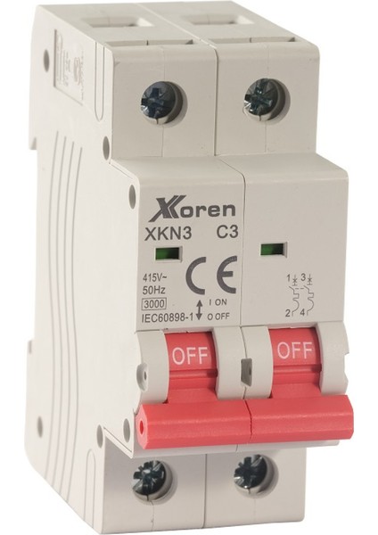 6ka 2p C Tipi 63A Otomatik Sigorta