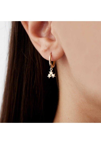 Üçlü Yıldız Küpe