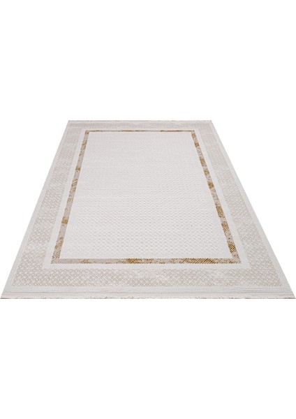 Sunlit Çerçeveli Gold Örgü Dikdörtgen Modern Desenli Akrilik Hav Vermeyen Leke Tutmayan Kolay Temizlenen Yumuşak Makine Salon Yolluk Mutfak Halı fiyatları