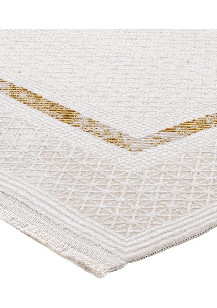 Sunlit Çerçeveli Gold Örgü Dikdörtgen Modern Desenli Akrilik Hav Vermeyen Leke Tutmayan Kolay Temizlenen Yumuşak Makine Salon Yolluk Mutfak Halı modelleri