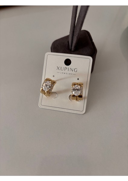 Paslanmaz Çelik Altın Kaplama Taşlı Küpe – Kararmayan Şık Kadın Küpe fırsatları