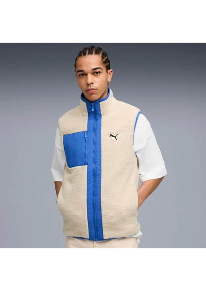 Erkek Krem Puma Reversible Sherpa Vest Krem Erkek Yelek
