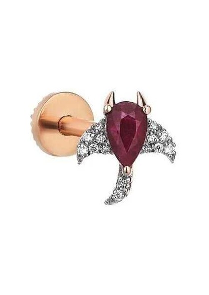 Vatoz Balığı Kırmızı Tragus Piercing