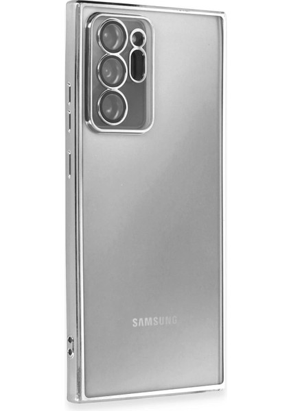 Samsung Galaxy Note 20 Ultra Kılıf Lensli Silikon - Gümüş - BRNTEK2062-7316