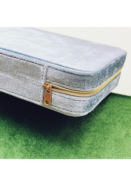 Kadife Takı Kutusu - Fermuarlı Büyük Kapasiteli Özel Takı Kutusu Küpeler Kolyeler Için fırsatları