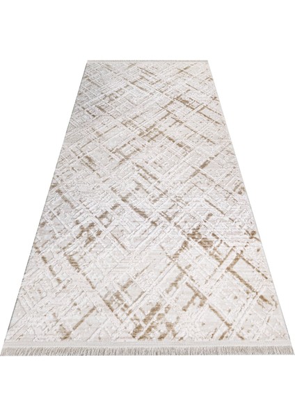 Nalbari Modern Krem Pamuk Kare Modern Desenli Akrilik Hav Vermeyen Leke Tutmayan Kolay Temizlenen Yumuşak Makine Salon Yolluk Mutfak Halı indirimleri