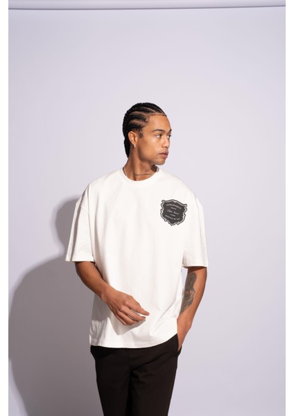 Erkek Oversize T-Shirt Hotel De Narcos Beyaz fırsatları