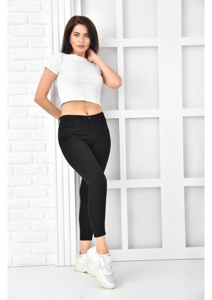 1049D Siyah Kadın Jean Pantolon 1049