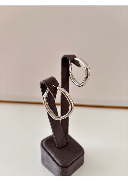 Paslanmaz Çelik Kare Formlu Halka Küpe – Kararmayan Modern Kadın Küpe modelleri