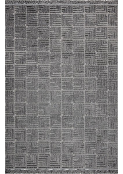 Celistila Geometrik Antrasit Mikrofiber Dikdörtgen Modern Desenli Akrilik Hav Vermeyen Leke Tutmayan Kolay Temizlenen Yumuşak Makine Salon Yolluk Mutfak Halı