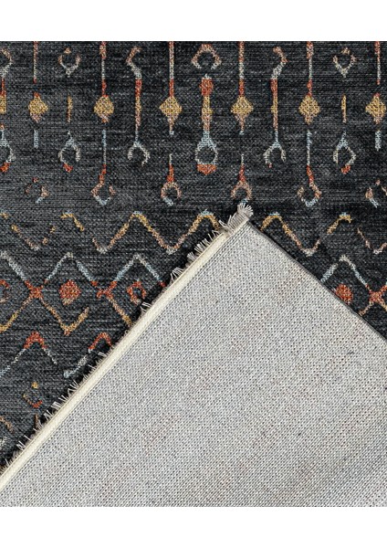 Rasha Geometrik Siyah Polyester Dikdörtgen Modern Desenli Akrilik Hav Vermeyen Leke Tutmayan Kolay Temizlenen Yumuşak Makine Salon Yolluk Mutfak Halı fiyatları