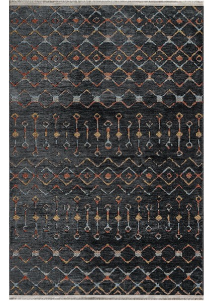 Rasha Geometrik Siyah Polyester Dikdörtgen Modern Desenli Akrilik Hav Vermeyen Leke Tutmayan Kolay Temizlenen Yumuşak Makine Salon Yolluk Mutfak Halı fırsatları