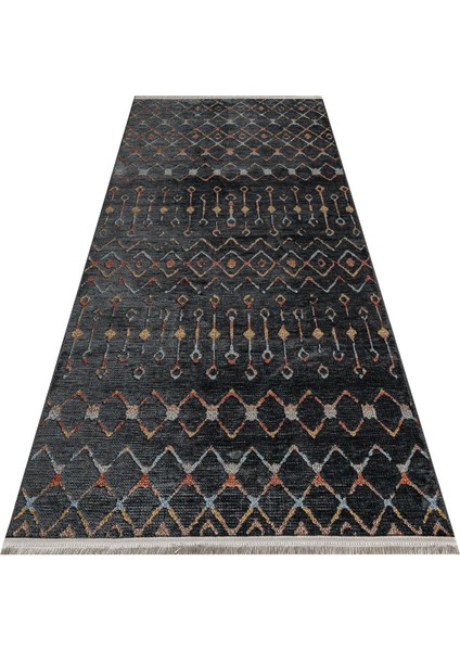 Rasha Geometrik Siyah Polyester Dikdörtgen Modern Desenli Akrilik Hav Vermeyen Leke Tutmayan Kolay Temizlenen Yumuşak Makine Salon Yolluk Mutfak Halı indirimleri