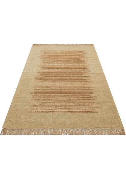 Feldbach Kahverengi Çizgili Etnik Modern Desenli Akrilik Hav Vermeyen Leke Tutmayan Kolay Temizlenen Yumuşak Makine Salon Yolluk Mutfak Halı modelleri