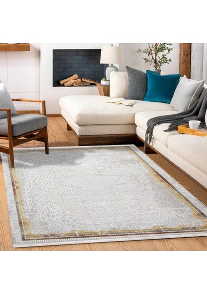 Geometrik Bakır Pamuk Dikdörtgen Modern Desenli Pamuk Makinada Yıkanabilir Hav Toz Vermez Leke Tutmayan Kaymaz Taban Dijital Makine Baskı Salon Yolluk Mutfak Halı fırsatları