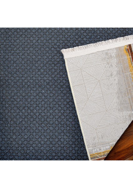 Geometrik Bakır Pamuk Dikdörtgen Modern Desenli Pamuk Makinada Yıkanabilir Hav Toz Vermez Leke Tutmayan Kaymaz Taban Dijital Makine Baskı Salon Yolluk Mutfak Halı indirimleri