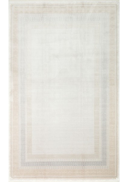 Portland Klasik Krem Viskon Dikdörtgen Modern Desenli Akrilik Hav Vermeyen Leke Tutmayan Kolay Temizlenen Yumuşak Makine Salon Yolluk Mutfak Halı