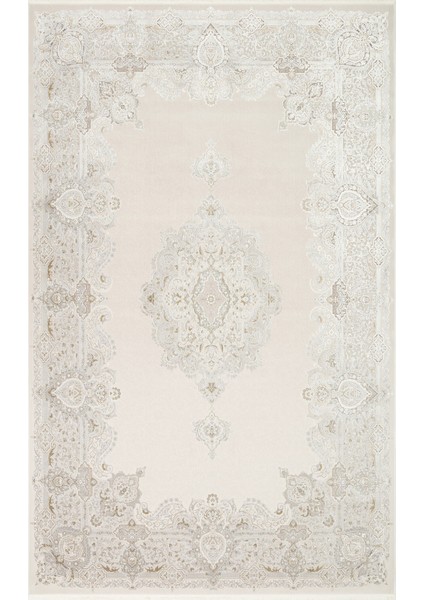 Leela Göbekli Gri Akrilik Dikdörtgen Modern Desenli Akrilik Hav Vermeyen Leke Tutmayan Kolay Temizlenen Yumuşak Makine Salon Yolluk Mutfak Halı