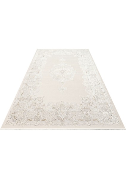 Leela Göbekli Gri Akrilik Dikdörtgen Modern Desenli Akrilik Hav Vermeyen Leke Tutmayan Kolay Temizlenen Yumuşak Makine Salon Yolluk Mutfak Halı