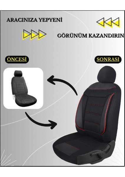 Her Araca Uyumlu Oto Koltuk Kılıfı Seti Tam Takım Flex K Model