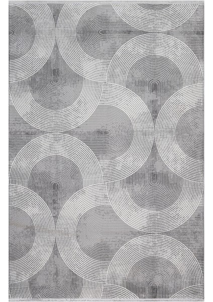 Sahare Gri Çizgili Etnik Modern Desenli Poliproplen Hav Vermeyen Leke Tutmayan Kolay Temizlenen Yumuşak Makine Salon Yolluk Mutfak Halı