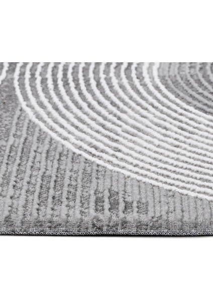 Sahare Gri Çizgili Etnik Modern Desenli Poliproplen Hav Vermeyen Leke Tutmayan Kolay Temizlenen Yumuşak Makine Salon Yolluk Mutfak Halı modelleri