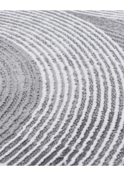 Sahare Gri Çizgili Etnik Modern Desenli Poliproplen Hav Vermeyen Leke Tutmayan Kolay Temizlenen Yumuşak Makine Salon Yolluk Mutfak Halı fırsatları