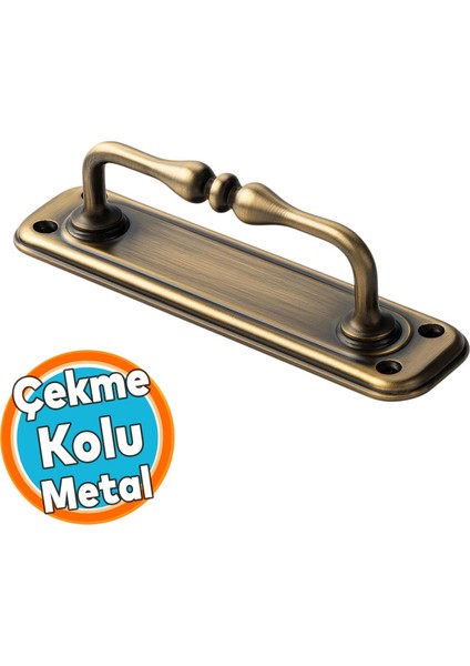 Metal Kapı Çekme Kolu Tutamağı Kulp Kulpları Dolap Mobilya Dolap Çekmece Antik Sarı Büyük 14.5 cm