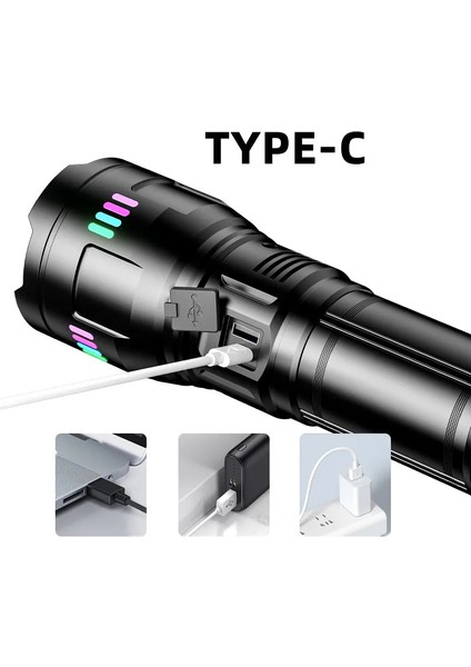 F.b.ı Pro F-3002 Alüminyum Tg LED Gece Şeritli Type-C Şarjlı El Feneri modelleri