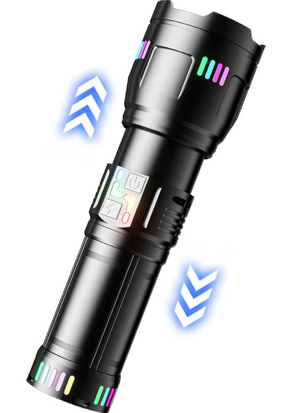 F.b.ı Pro F-3002 Alüminyum Tg LED Gece Şeritli Type-C Şarjlı El Feneri