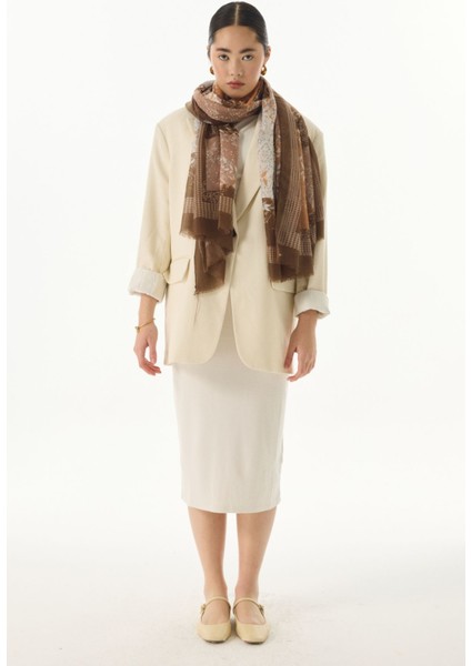 Faylinn Sarmaşık Desen Kahve-Vizon Pamuklu Şal fiyatları