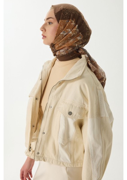 Faylinn Sarmaşık Desen Kahve-Vizon Pamuklu Şal fırsatları