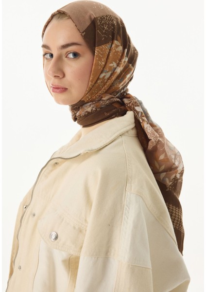 Faylinn Sarmaşık Desen Kahve-Vizon Pamuklu Şal indirimleri