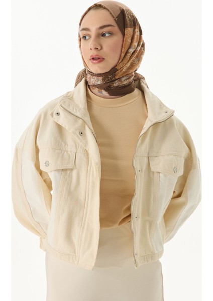 Faylinn Sarmaşık Desen Kahve-Vizon Pamuklu Şal