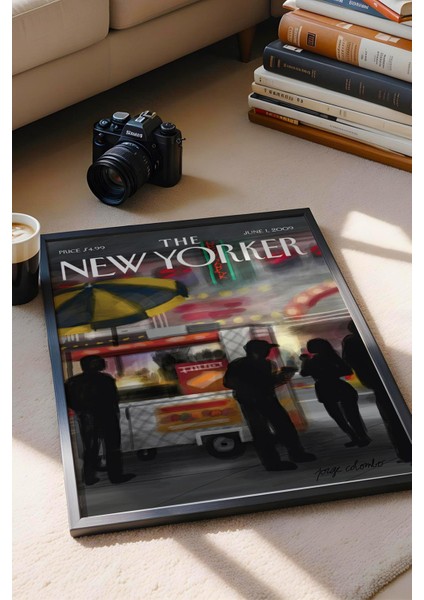 The New Yorker Çerçeveli Tablo June 1 2009 - New York Akşamı Sokak Satıcısı Tablosu fiyatları