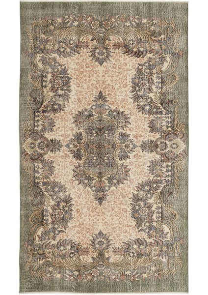 Atina Turkuaz Eskitme Yün Modern Desenli Yün Hav Toz Vermez Leke Tutmayan Salon Yolluk Mutfak El Dokuma Halı