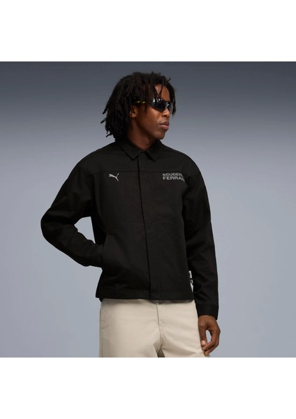 Erkek Siyah Puma Ferrari Lifestyle Jacket Siyah Erkek Fermuarlı Ceket