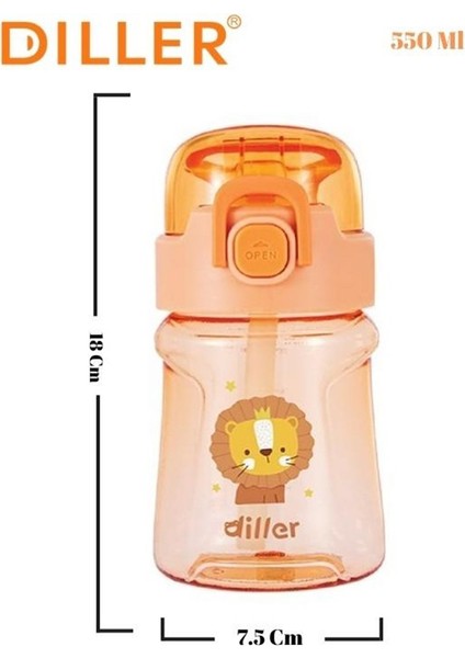 Tritan Pipetli Çocuk Matara Turuncu 550 ml fiyatları