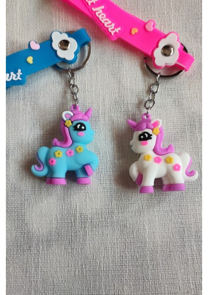 2'li Unicorn 3D Silikon Anahtarlık ve Çanta Süsü 3 Boyutlu fiyatları