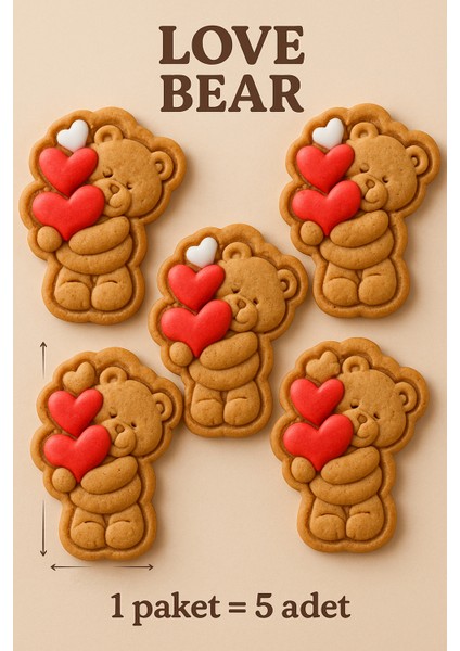 Sevgililer Günü Kurabiyesi Ayıcık