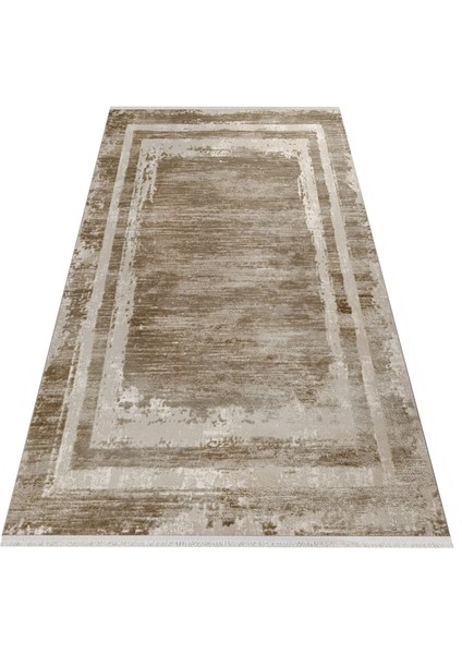 Hosur Çerçeveli Bej Akrilik Dikdörtgen Modern Desenli Akrilik Hav Vermeyen Leke Tutmayan Kolay Temizlenen Yumuşak Makine Salon Yolluk Mutfak Halı fırsatları