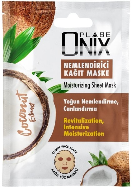 Onıx Nemlendirici Kağıt Yüz Maskesi 20 ml (Coconut)