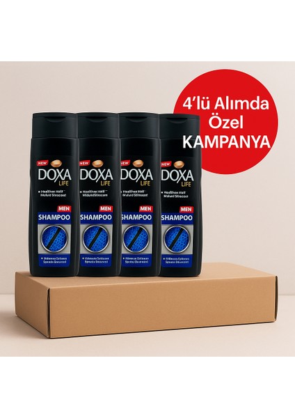Life For Men Şampuan 600ML 4 Adet (Siyah)