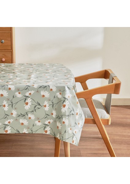 Hera Çiçekli Pvc Masa Örtüsü Yeşil