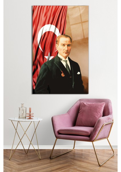Atatürk ve Türk Bayrağı Cam Tablo, Darbelere Dayanıklı Kırılmaz Cam, Hediyelik fiyatları