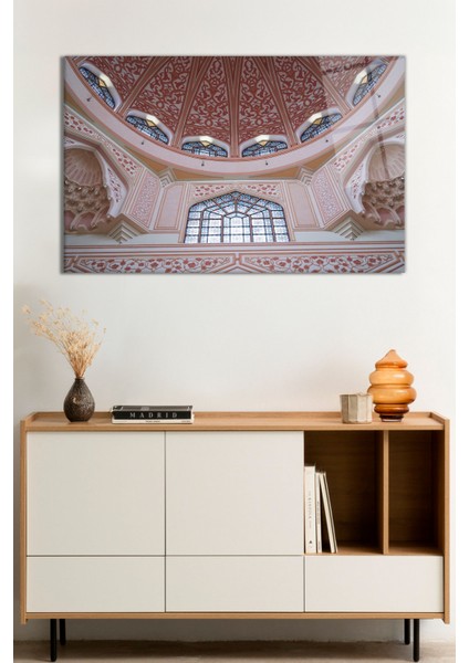 Malezya Putra Camii Islami Cam Tablo, Darbelere Dayanıklı Kırılmaz Cam, Hediyelik