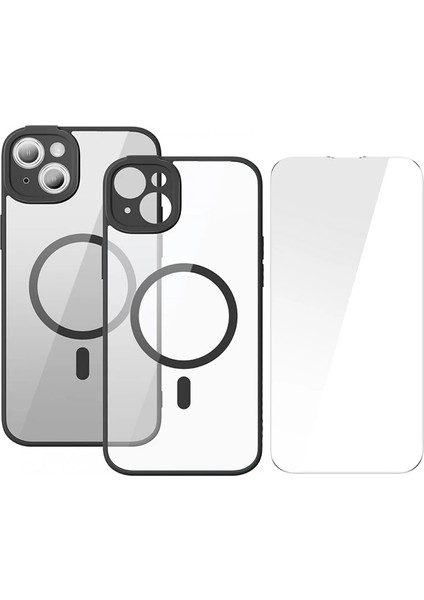 Baseus Frame Series iPhone 14 6.1 Kamera Koruyuculu Magsafe Kılıf + Tempered Ekran - BRNTEK3725-7