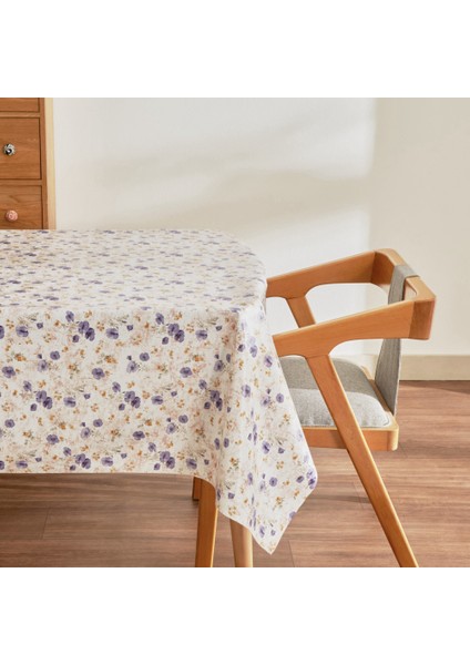 Dora Çiçekli Pvc Masa Örtüsü Mor