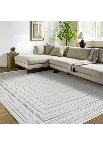 Krem Çerçeveli Etnik Modern Desenli Pamuk Makinada Yıkanabilir Hav Toz Vermez Leke Tutmayan Kaymaz Taban Dijital Makine Baskı Salon Yolluk Mutfak Halı fiyatları