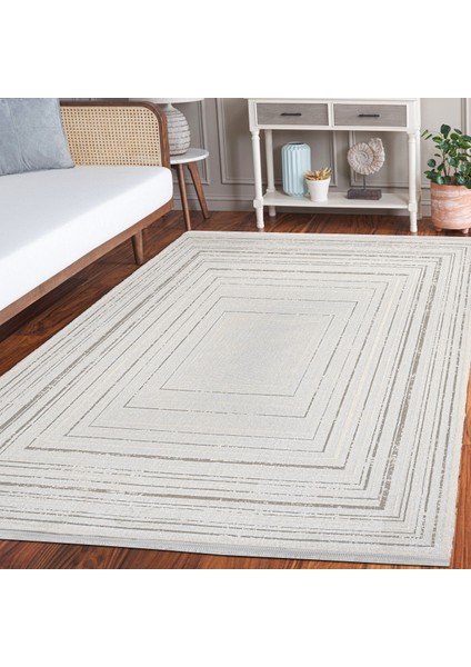 Krem Çerçeveli Etnik Modern Desenli Pamuk Makinada Yıkanabilir Hav Toz Vermez Leke Tutmayan Kaymaz Taban Dijital Makine Baskı Salon Yolluk Mutfak Halı modelleri